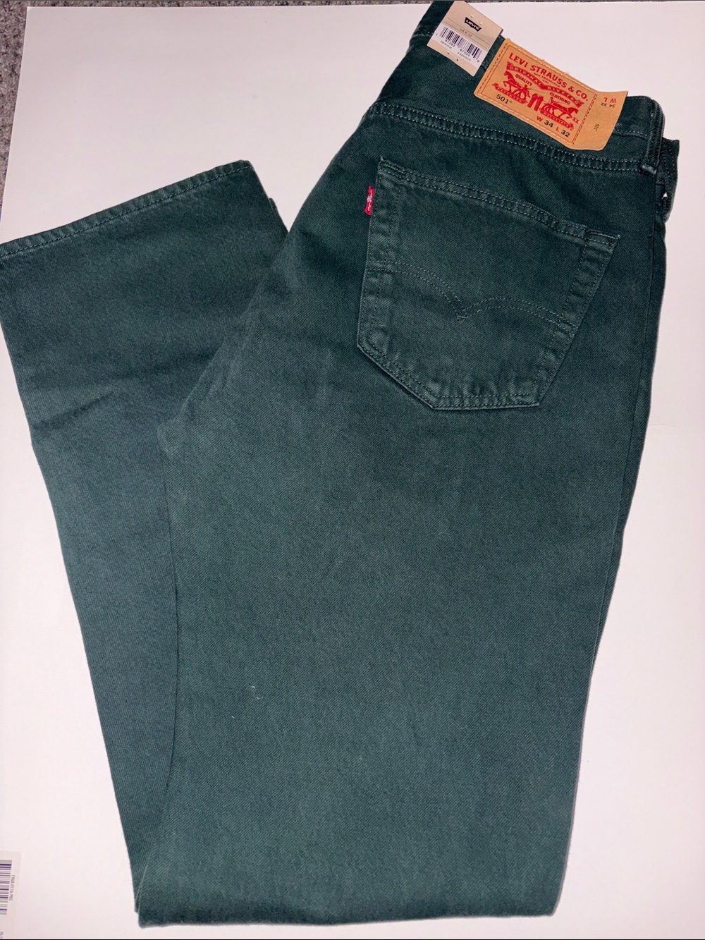 Levi's Men's Forest Green 501 Straight Jeans 33x34